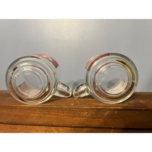 Macy's 2006 Red Santa Bear Glass Mugs Set‎ of 2 Christmas Drinkware Dept Store - Picture 6 of 6